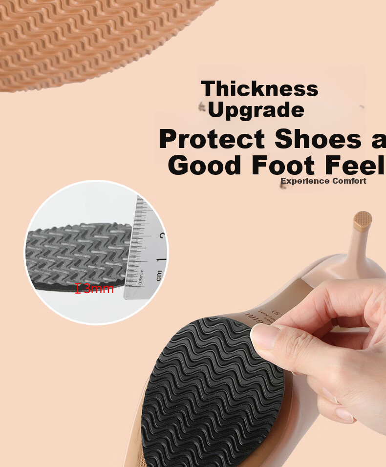 FOOTOPPO Rubber Sole Anti-Slip Patch Shoe Anti-Wear Protector High Heel Sole Sticker Sports Shoe Durable Insole Patch for Men 6
