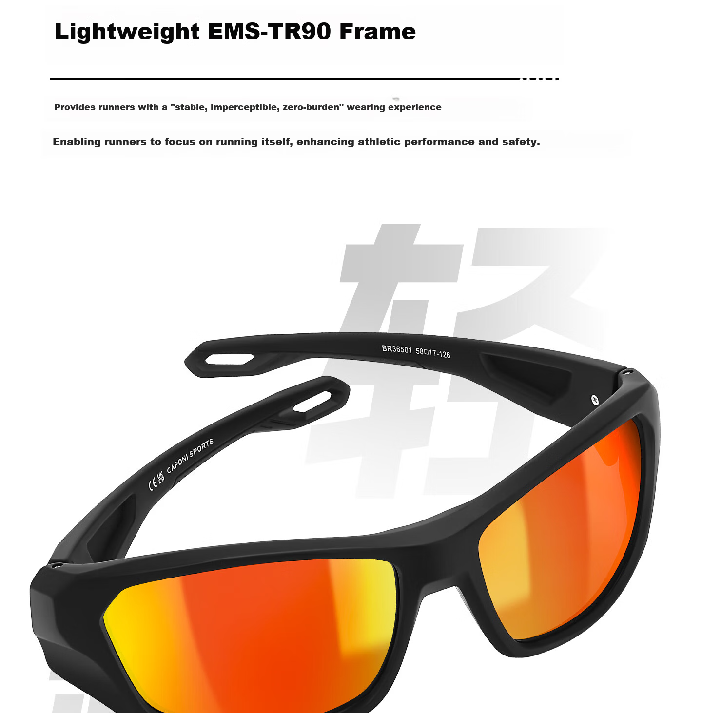 CAPONI Polarized Running Sunglasses Marathon Photochromic Anti-Glare Outdoor Sports UV Protection Cycling Mountaineering Sunglasses 19