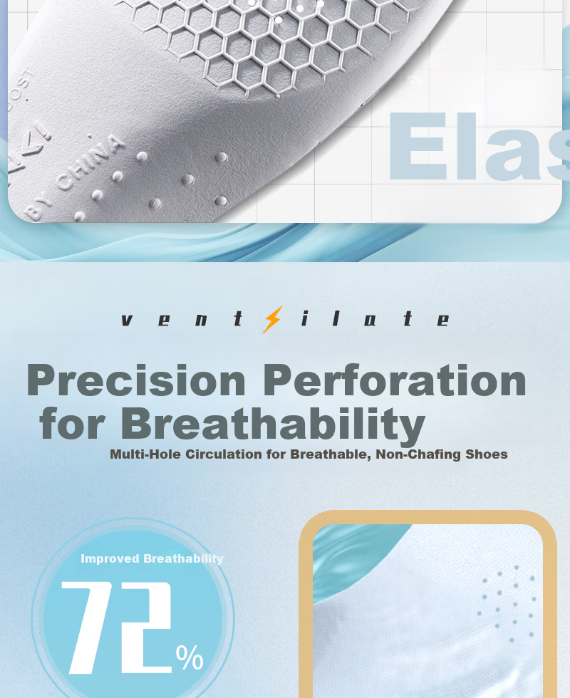 Vitality Rebound Lightweight Sports Insoles 2 Pairs Men Sweat-Absorbing Odor-Resistant Soft Breathable Cushioned Shock-Absorbing Comfortable for Long Standing Running Women Summer Size 39-40 11