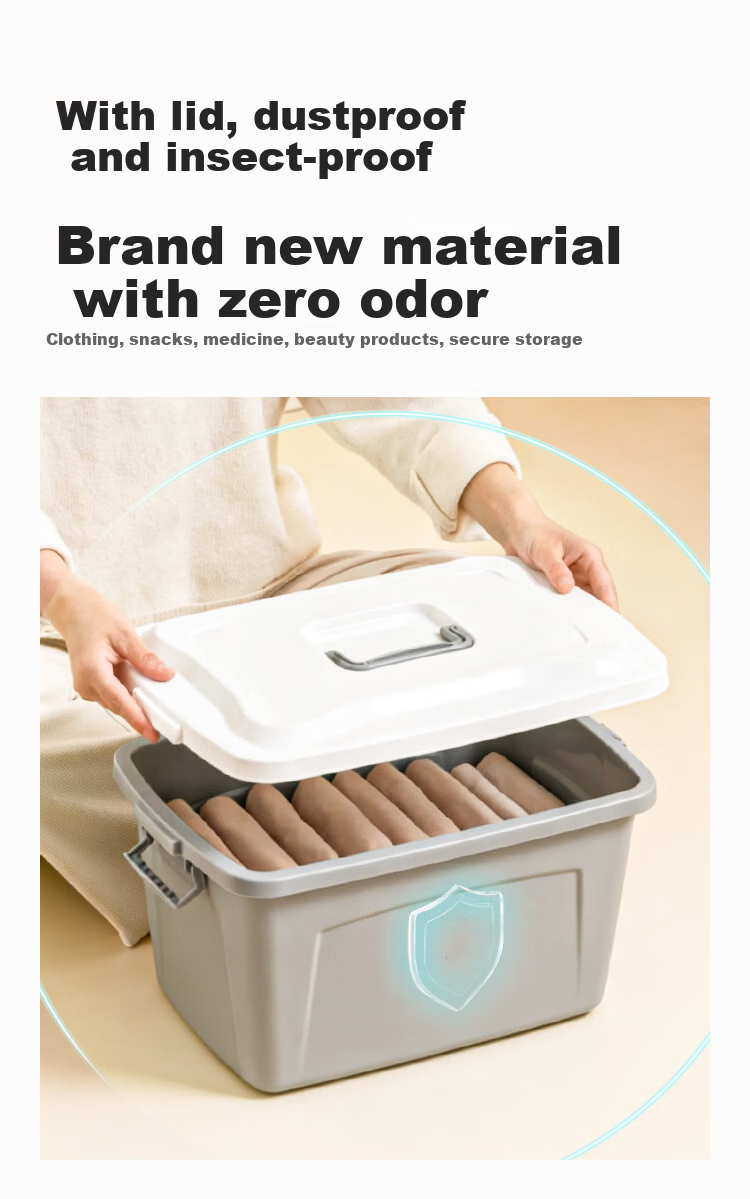JD Jingzao Large Clothes Storage Box Plastic Toy Organizer Car Trunk Storage Container 20L White 7