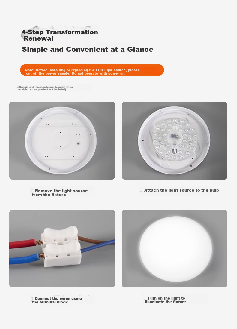 Foshan Lighting (FSL) LED Ceiling Light Panel Core Super Bright Energy-Saving Lamp Board Magnetic Retrofit SMD Light Source Module Full Spectrum 28W Cool White with Terminal Block 12