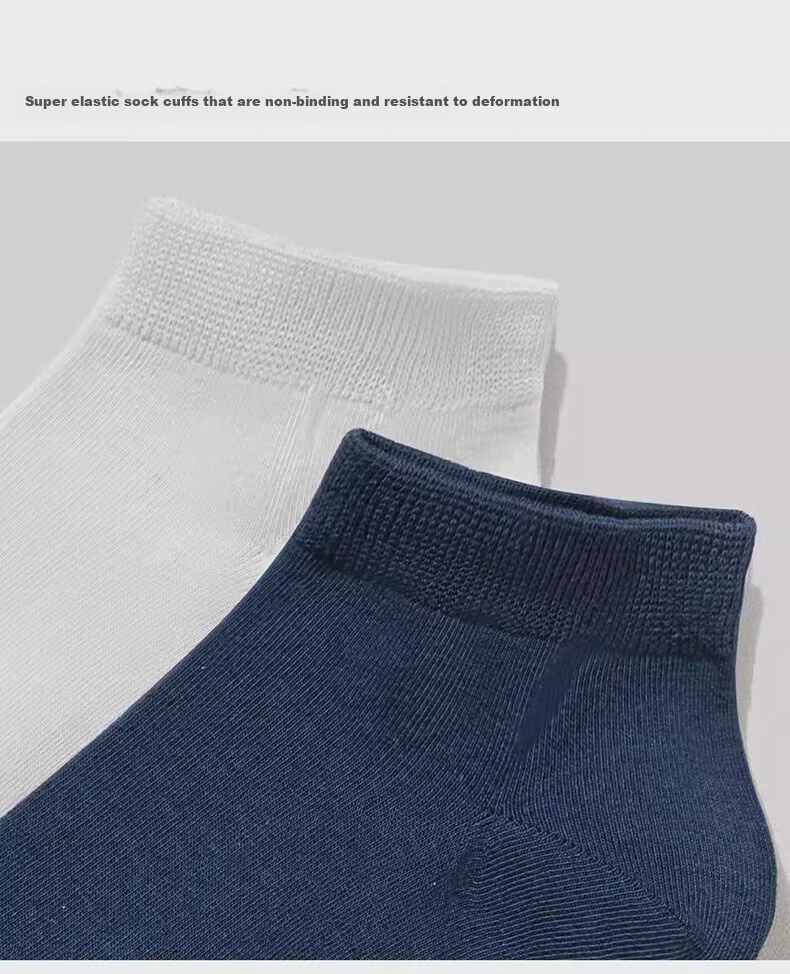 Mian Shisan Men's Short Socks Xinjiang Cotton Summer Thin 10A Antibacterial Deodorant Breathable Colorblock Low-Cut Ankle Socks 6 Pairs 17