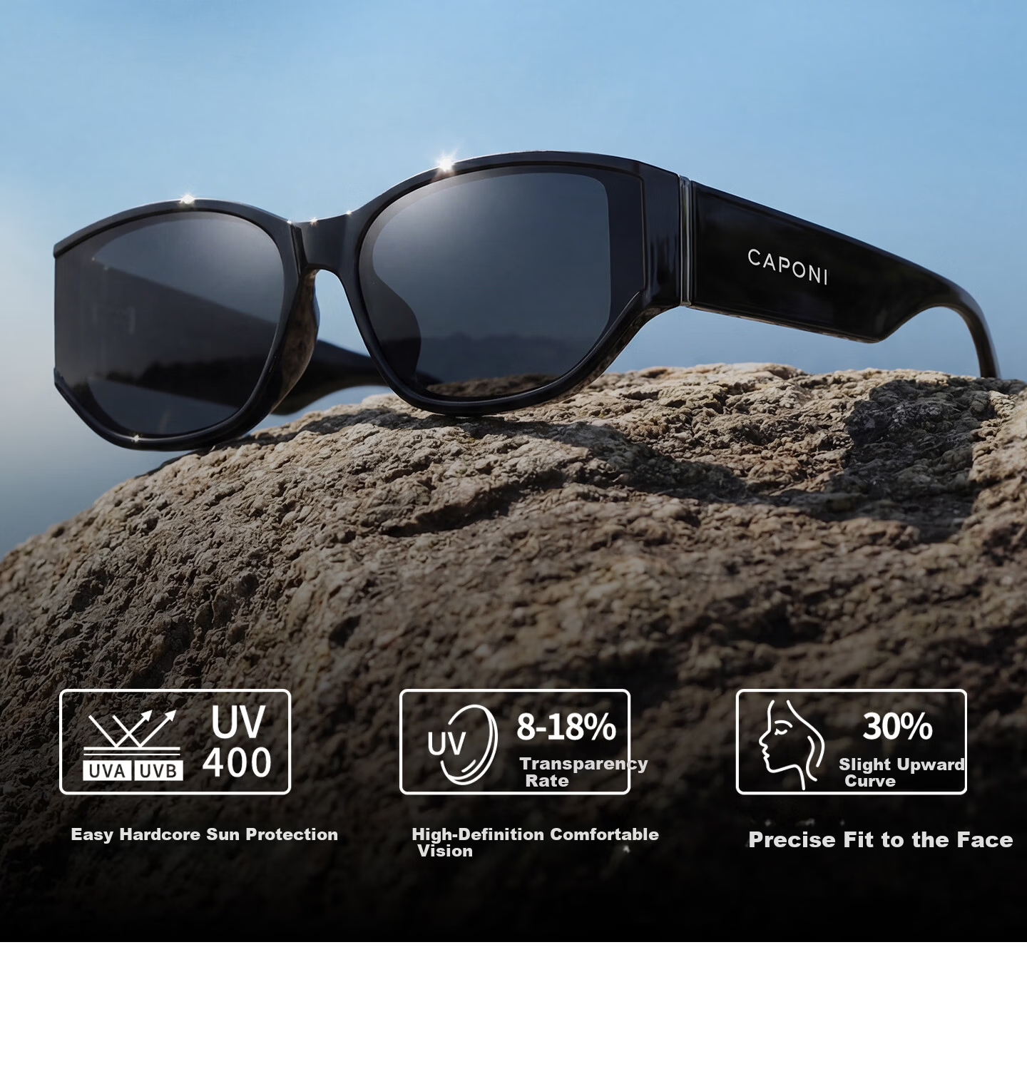 CAPONI Cat Eye Sunglasses for Women 2026 New UV400 Vintage Driving Sun Glasses UV Protection 21
