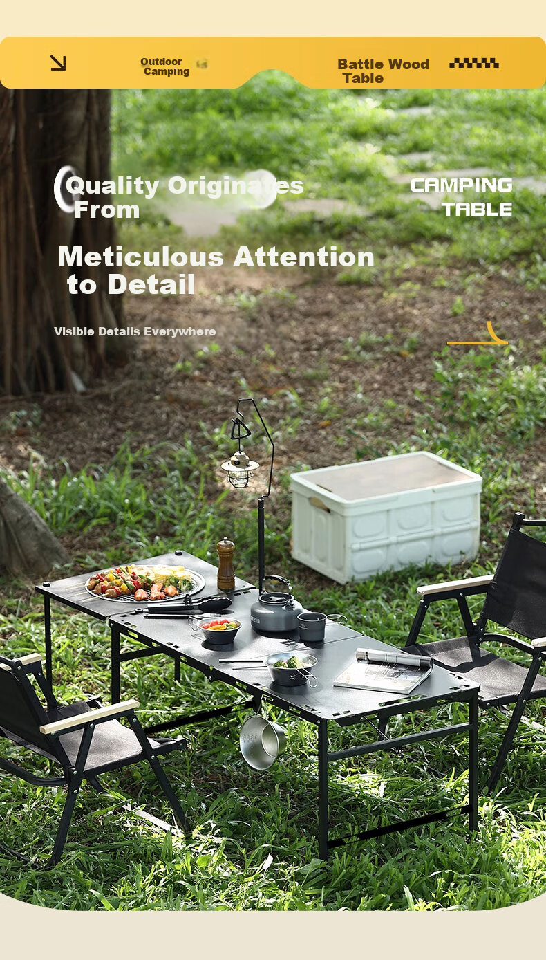Hakkai Bird Shadow Tactical IGT Camping Table Outdoor Hydraulic Folding Portable Picnic Table Large Lightweight Gear 9