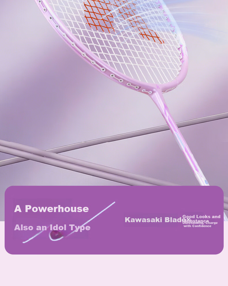 KAWASAKI War Spear Feather Badminton Racket High Cost-Performance Durable Entry-Level Racket Set War Spear [Blue+Blue] 5