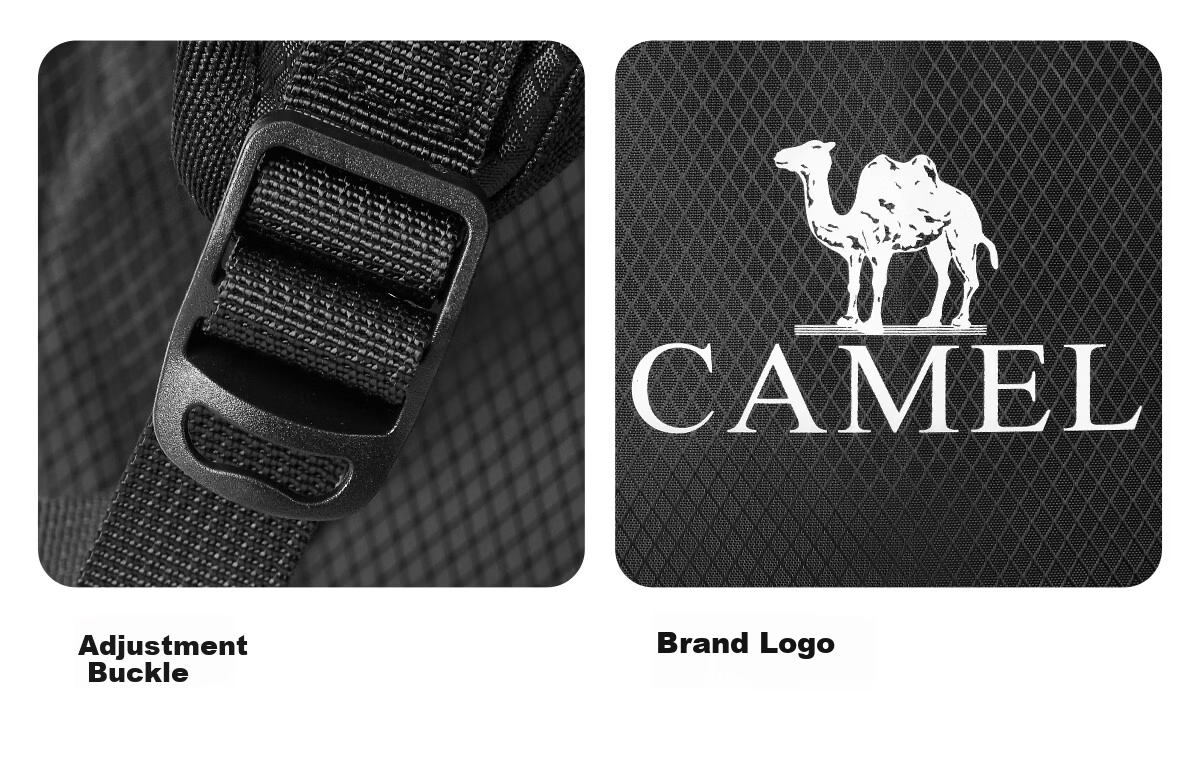 CAMEL Large Capacity Travel Outdoor Backpack Casual Sports Lightweight Hiking Bag Night Black 575B673035A 10