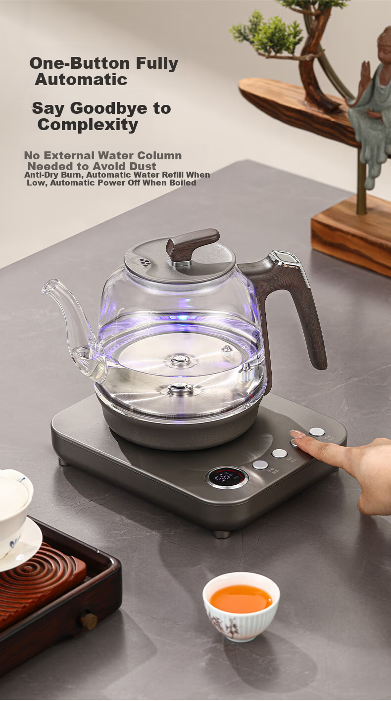 Biooner Fully Automatic Water Filling Electric Kettle Glass Kettle 1L Tea Table Integrated Tea Table Tea Set Water Pump Electric Tea Stove RY-D8 4