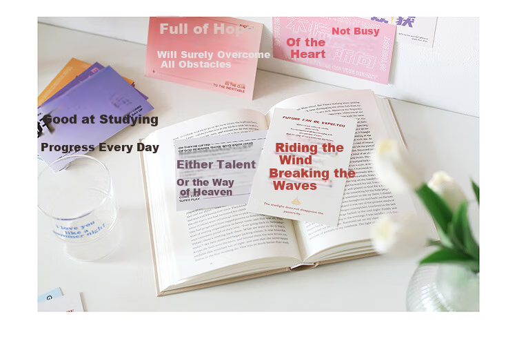 Qiyuan So Wish 30pcs Text Decoration Cards Wall Dormitory Postcards 100*150mm Photo Frame Paper - The Harder You Work, The Luckier You Get 30pcs 6