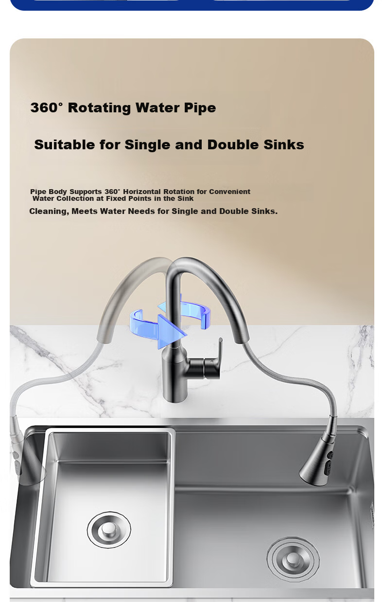 JOMOO Kitchen Faucet Gunmetal Gray Pull-Out Sink Mixer Tap Hot and Cold 33168-385/HBS-Z 12