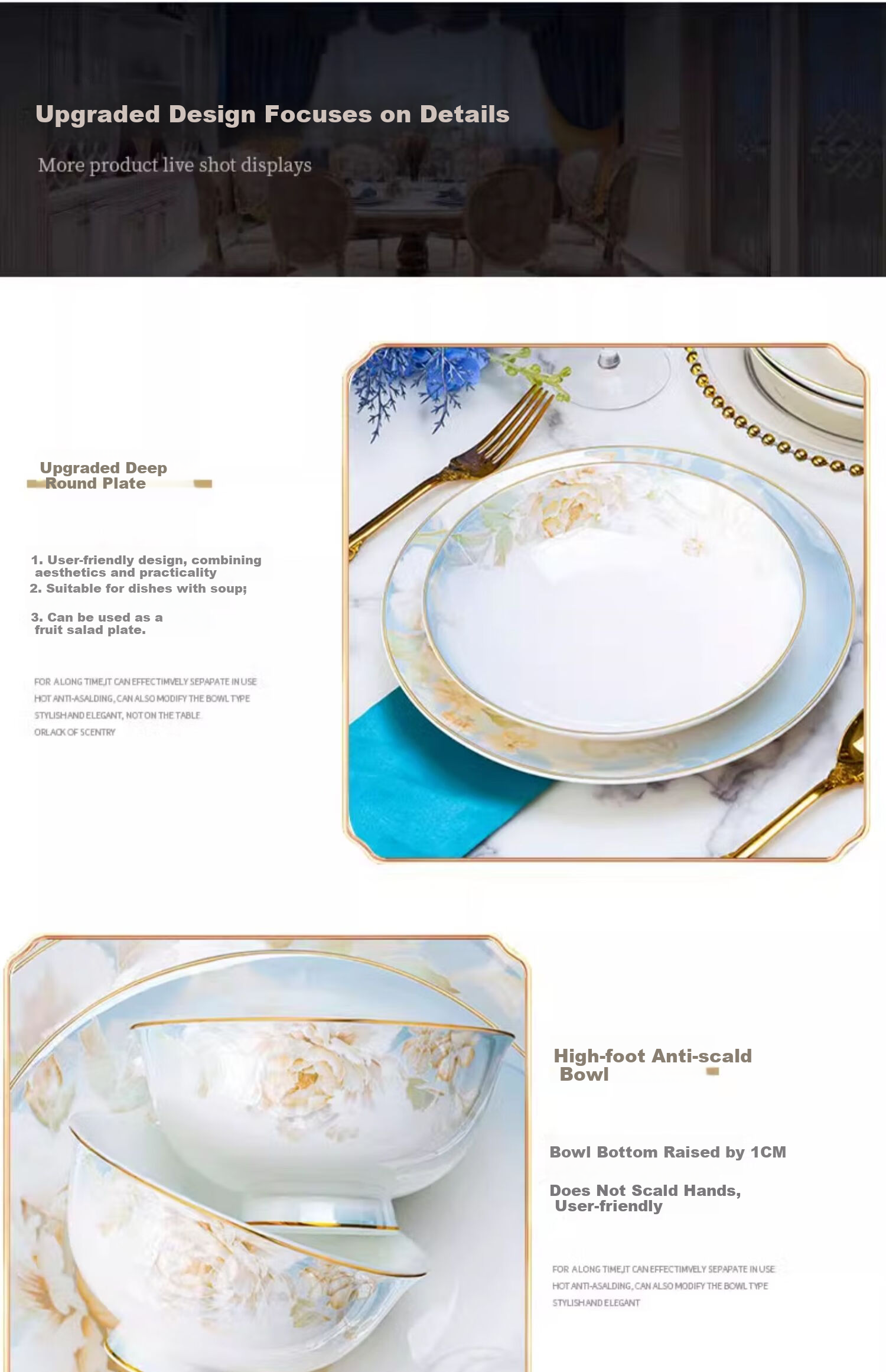 Mingyi 70-Piece 12-Person Porcelain Dinnerware Set Inclined Love Ceramic Bowls and Plates Home Dining Tableware Chopsticks and Plates Full Set Housewarming Gift 13
