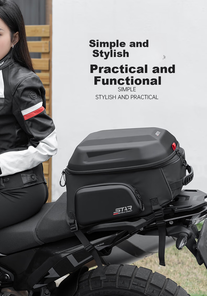STAR FIELD KNIGHT Motorcycle Multifunctional 54L Rear Seat Bag Full Helmet Tail Bag Dual Shoulder Riding Backpack Hard Shell Helmet Bag SKB395 13