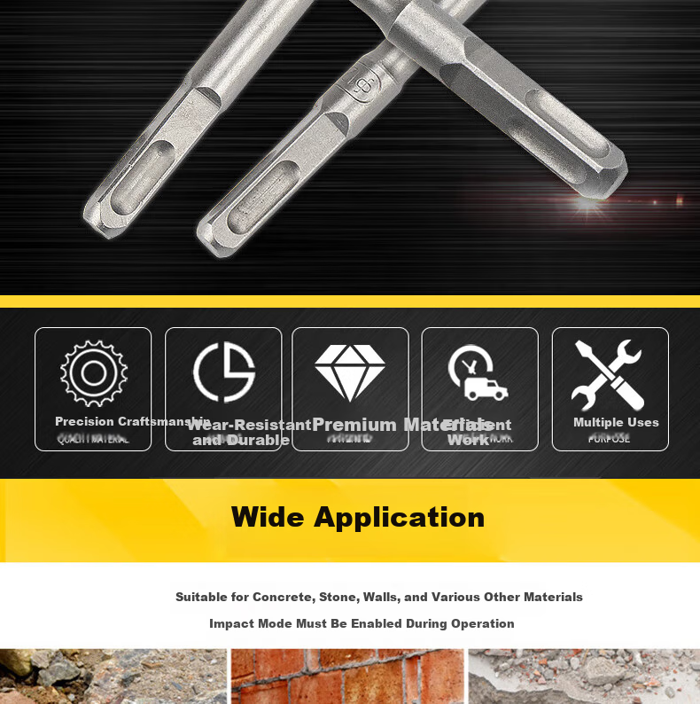 Haisidike Electric Hammer Chisel Impact Drill Set Pointed Chisel Electric Hammer Chisel Combo 17-Piece Kit Box [Jingcang] 2