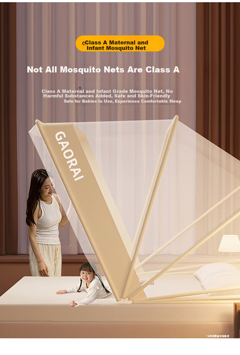 YANYANGTIAN Class A Home Foldable No-Installation Mongolian Tent Mosquito Net for 1.2m Bed [6-Strand Frame with Upgraded Fasteners] 11
