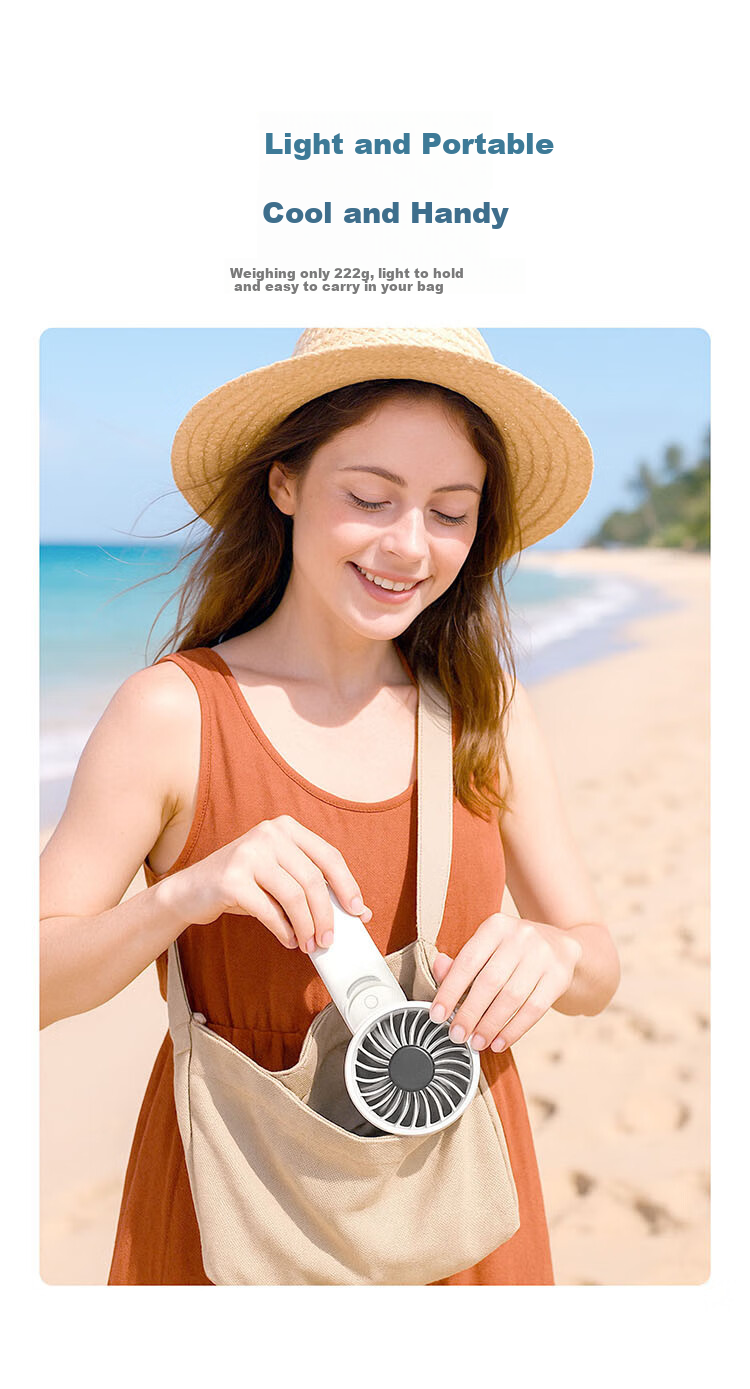 NITECORE NEF01 Handheld Mini Portable Rechargeable Fan Long Battery Life Starry Gray 4