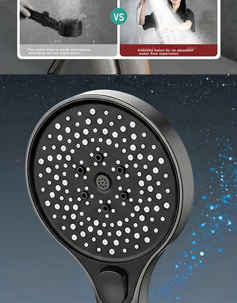 BOONEN High-Pressure Shower Head Large Panel Powerful Water Flow Bathroom Shower Heater Rainfall Showerhead 8