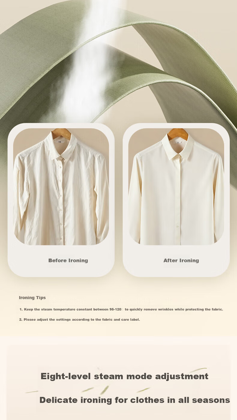 HONGXIN Garment Steamer with Coat Rack Design - Home Steam Vertical Ironing Machine, Sterilization and Mite Removal, Handheld Hanging Clothes Steamer 6
