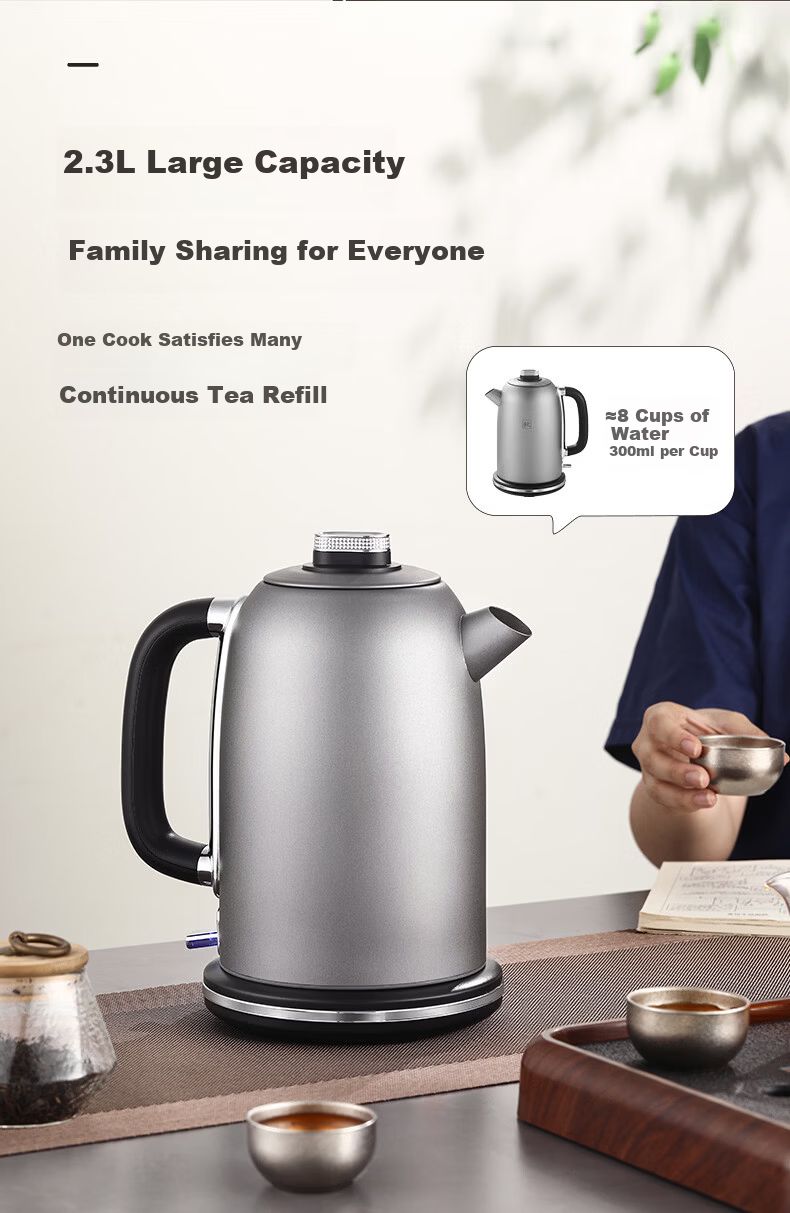 Biooner Pure Titanium Electric Kettle 2.3L Large Capacity Auto Shut-Off Insulated Tea Kettle Ti-16 9
