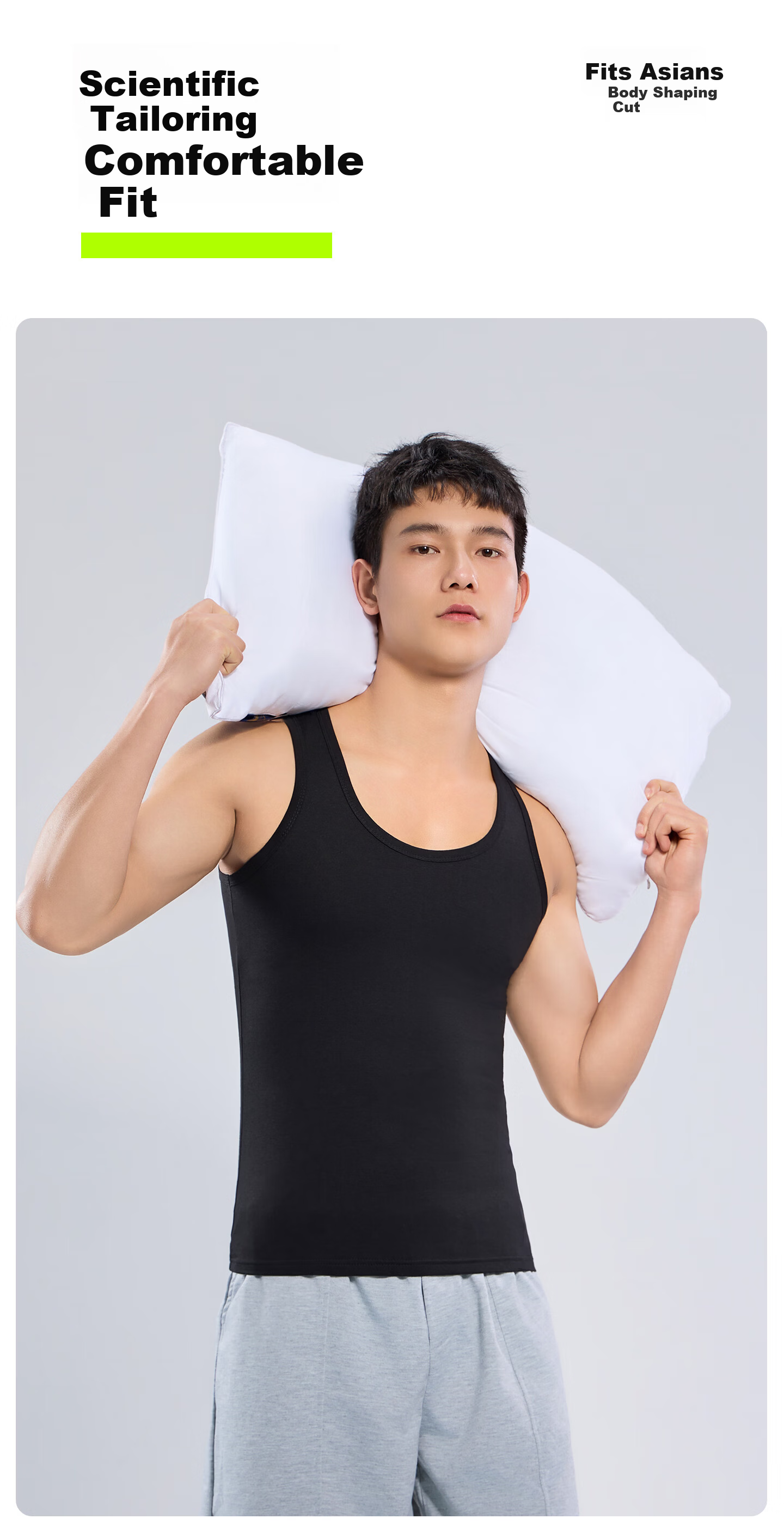 Youkeshu Men's Summer Thin Cotton Slim Fit Tank Top Sports Sleeveless Sweat-Absorbing Fitness Shirt 4