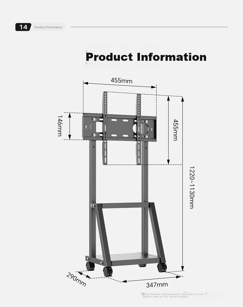 Behind Hero 32-50 Inch Monitor Mall TV Mobile Stand Dual-Use Home and Commercial TV Cart TV Rack 4