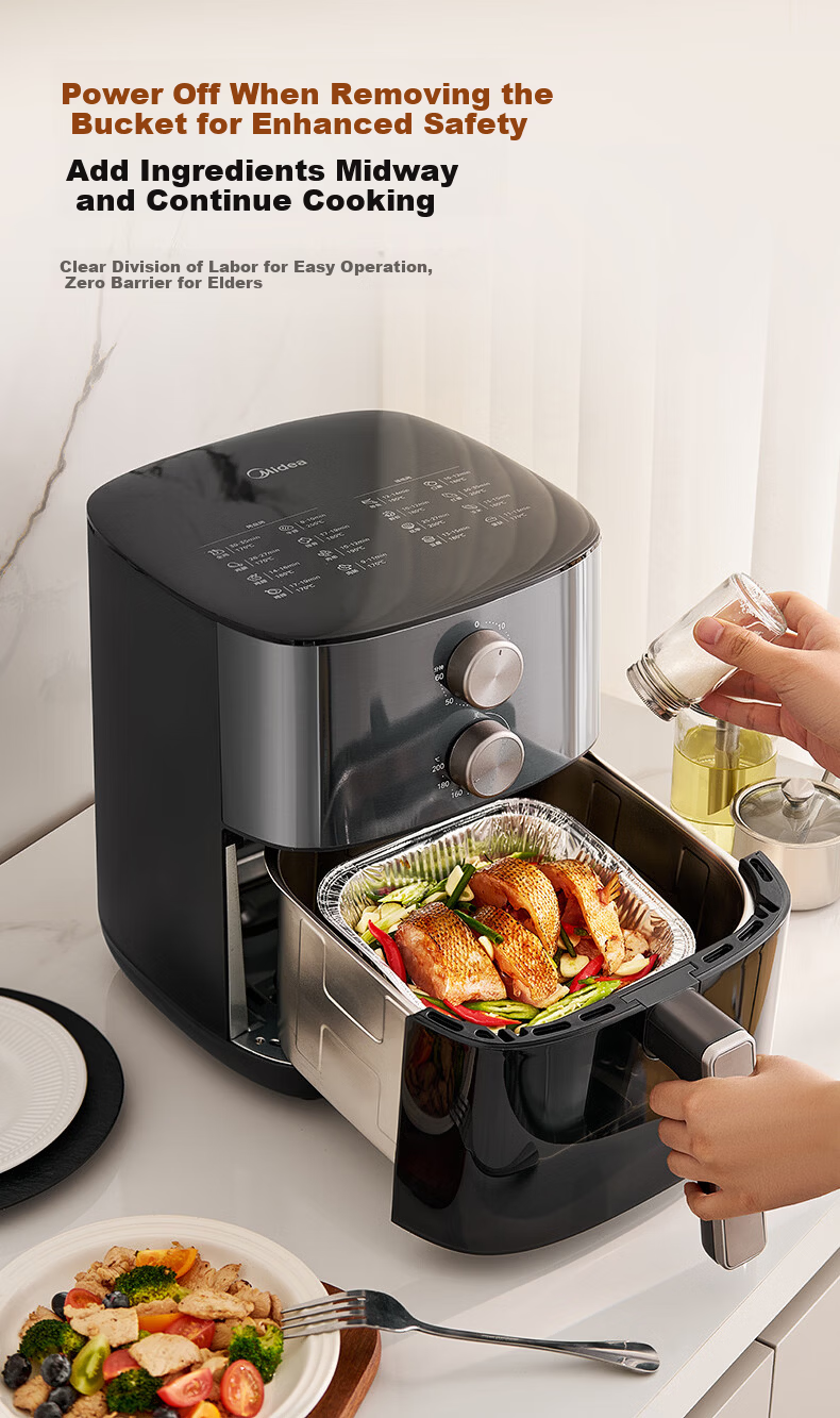 Midea Air Fryer Stainless Steel 0-Coating 2026 New Model【Price Guarantee 618】6.5L Large Capacity Home Air Fryer Steam Oven Combo Metal Interior KZE6559PRO 22