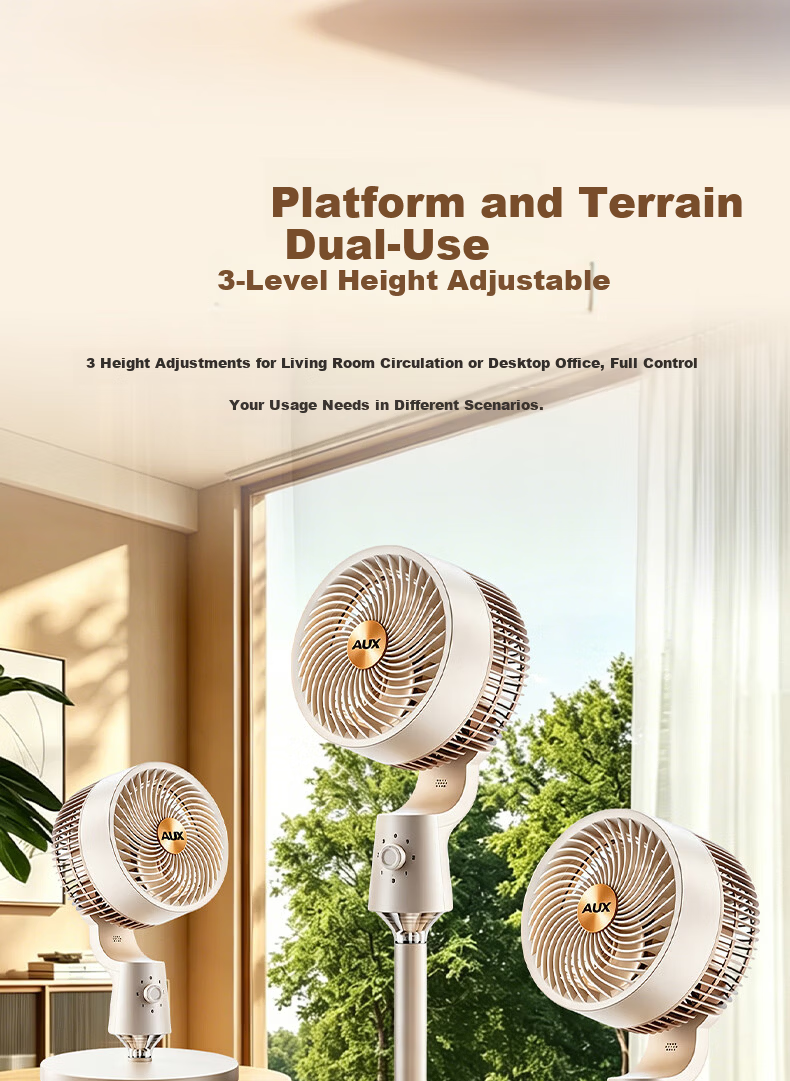 AUX Summer Hot Sale New Floor Fan Air Circulation Fan Retractable Foldable Desktop Office Table Floor 3-in-1 Home Fan Price Guarantee 618 18