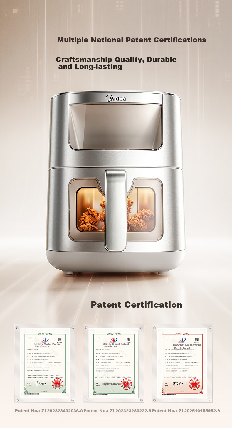 Midea Fresh Air Roasting Air Fryer [Price Protection 618] Non-Coated Stainless Steel Titanium Air Fryer Steam and Roast Combo 2026 New Model 6.5L Large Capacity KZC6521PRO 22