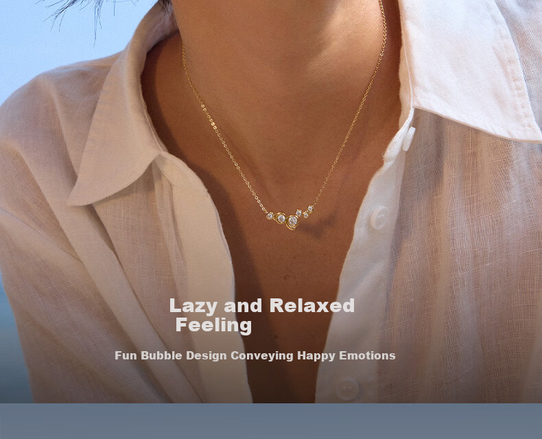 HEFANG Bubble Stud Earrings Simple Necklace Luxury High-End Feel [Birthday Gift for Girlfriend Wife] 3