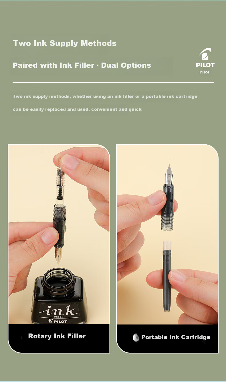 PILOT LIGHTIVE City Rhythm Series Fountain Pen Student Birthday Gift Adult Portable Signature Calligraphy Pen P-FLT24-1-CLYF F Nib Clay Color 9