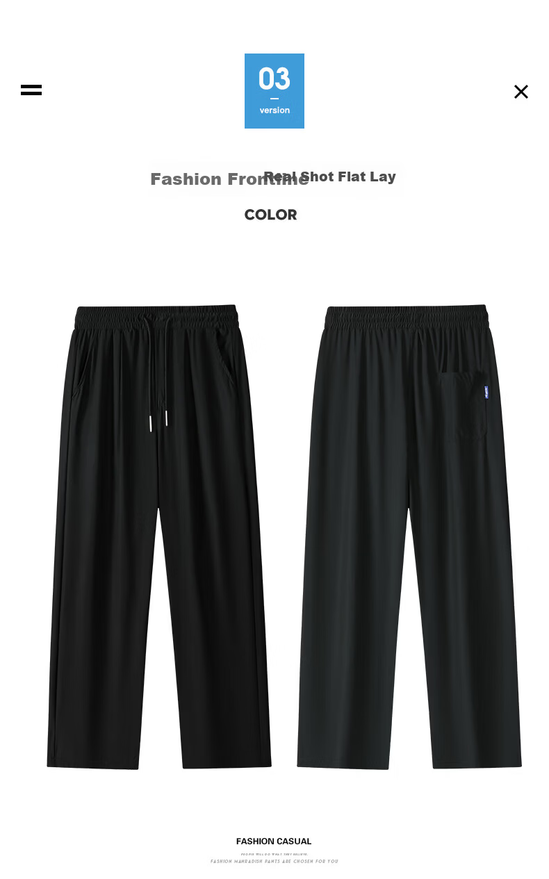 Baleno S&K Men's Casual Pants Summer Thin Ice Silk Breathable Sports Pants Straight Wide-Leg Loose Draped Trousers for Men 19