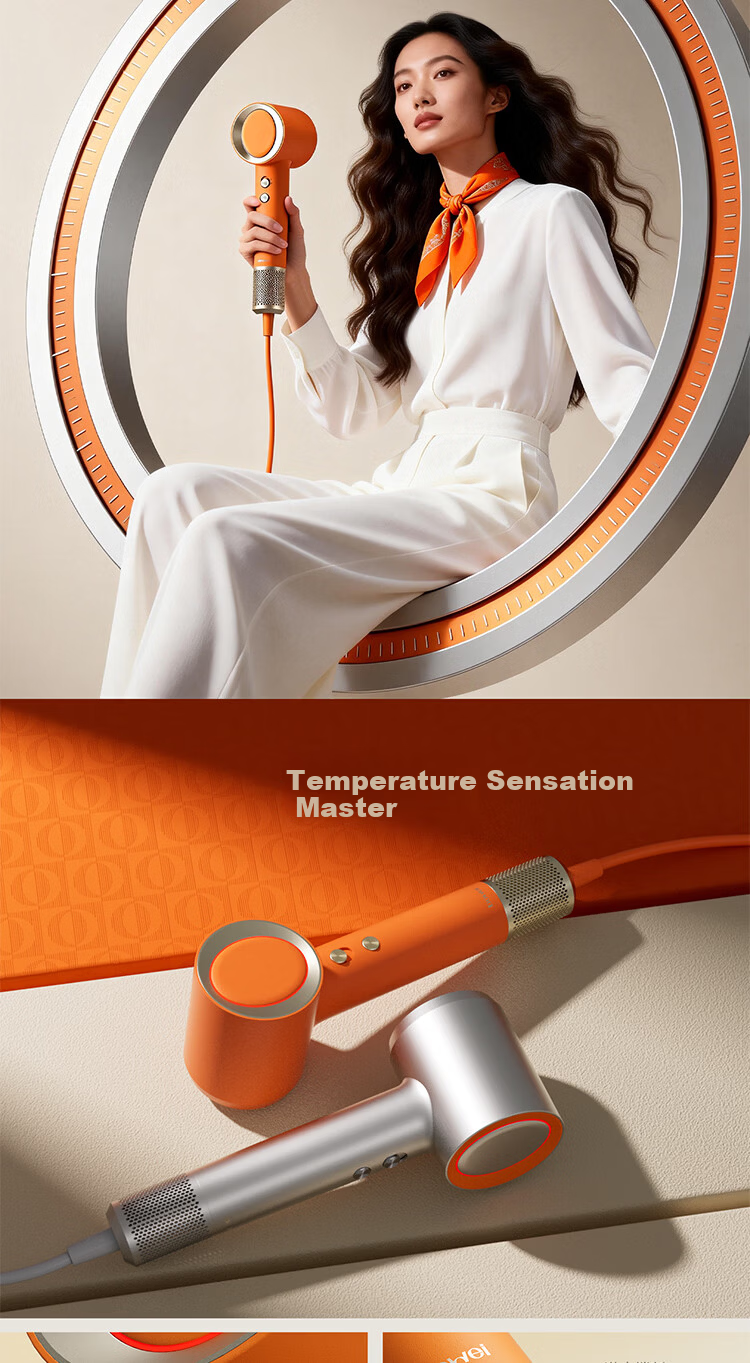 Bowei 47° Smart AI Temperature-Controlled High-Speed Hair Dryer B06 Temperature Master High Power Home Quick-Dry Plasma Hair Dryer for Women Damage-Free 520 Gift 11