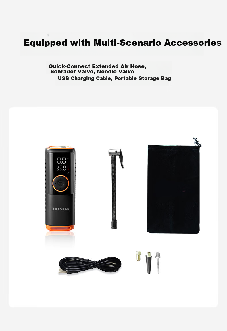 Honda N2 Car Inflator Electric Air Pump Portable Wireless Tire Inflator with TPMS for Cars and Bicycles 14