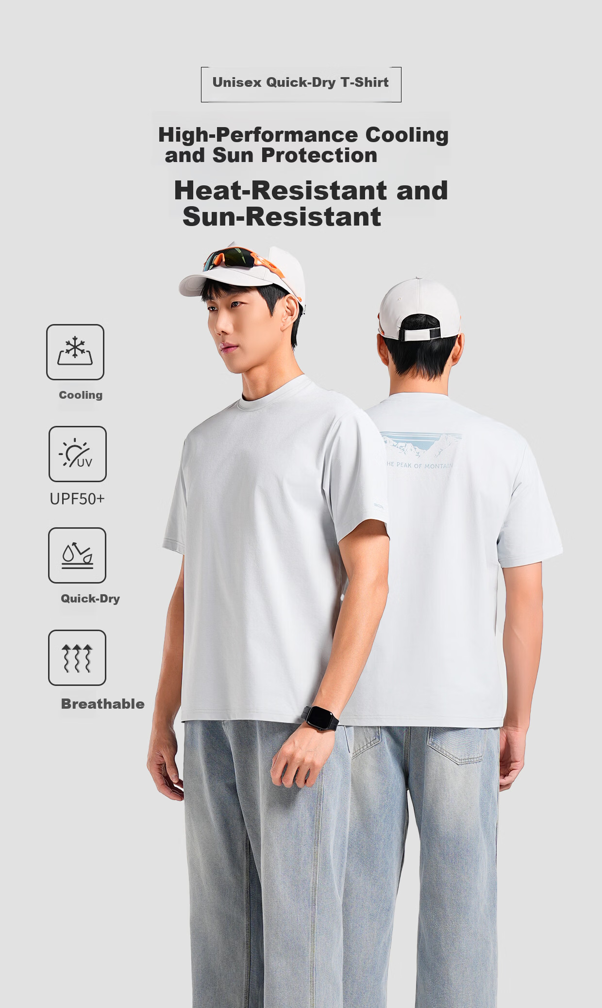 SCALER Men's Outdoor Quick-Dry Cooling UPF50+ Sun Protection Running Sports Breathable Loose Fit Short Sleeve T-Shirt 1