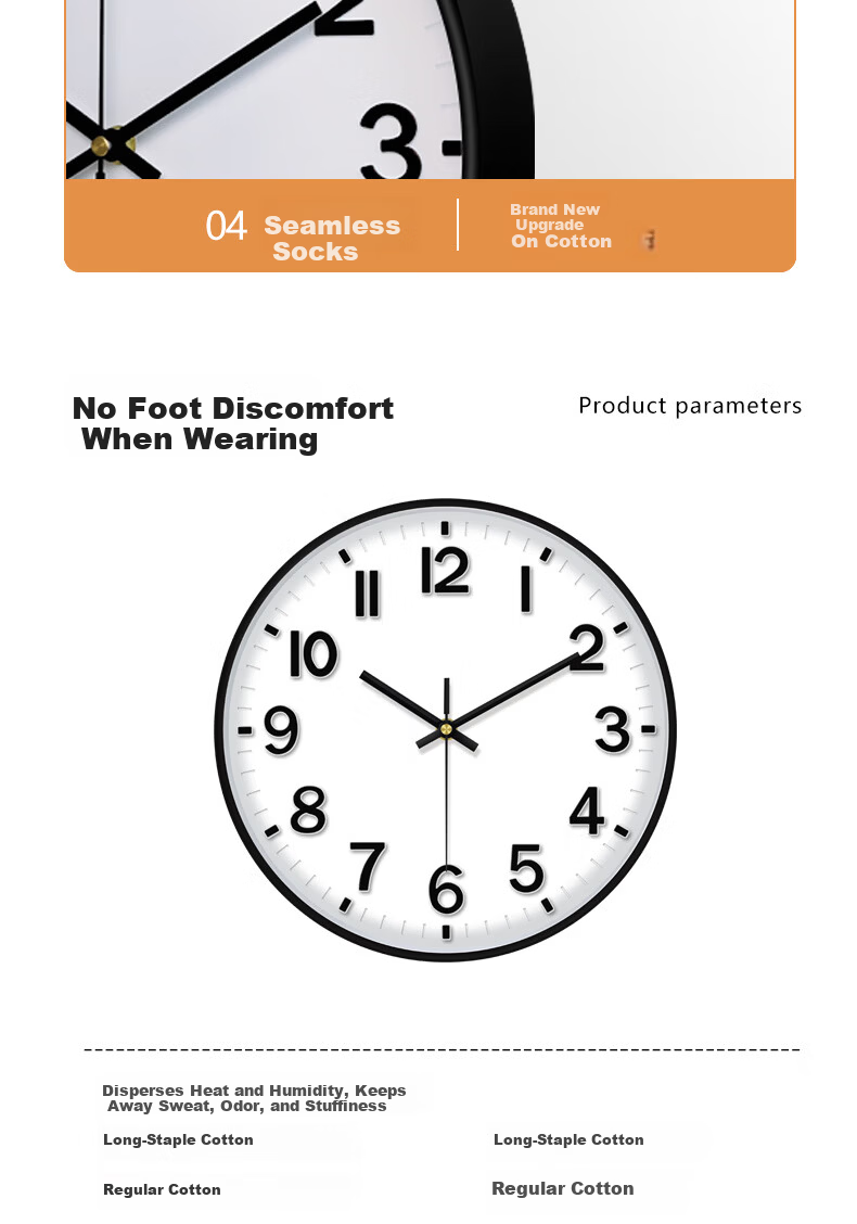 P.CHUANG 35cm ZB Green Base White Edge Wall Clock Living Room Hanging Clock Simple Bedroom Quartz Clock 1