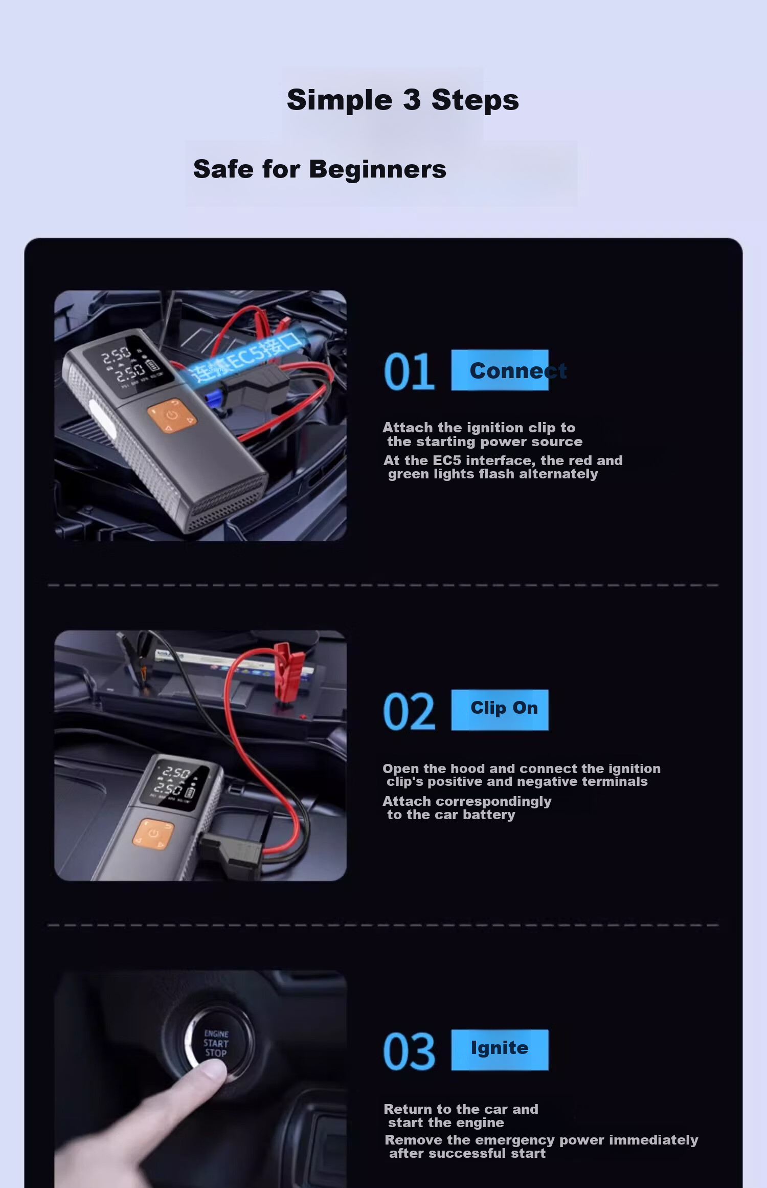 HELLOLEIBOO Car Wireless Air Pump Portable Electric Tire Inflator with Tire Pressure Gauge for Cars 26