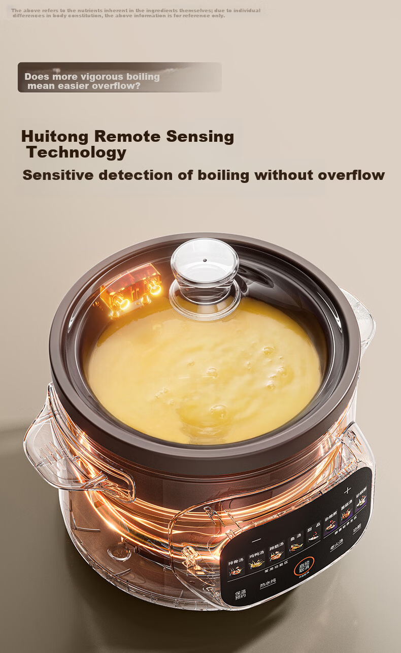Joyoung 4L Electric Slow Cooker Purple Clay Pot Multi-Function Smart Timer Stew Porridge Soup Pot DG40K-GD408 4