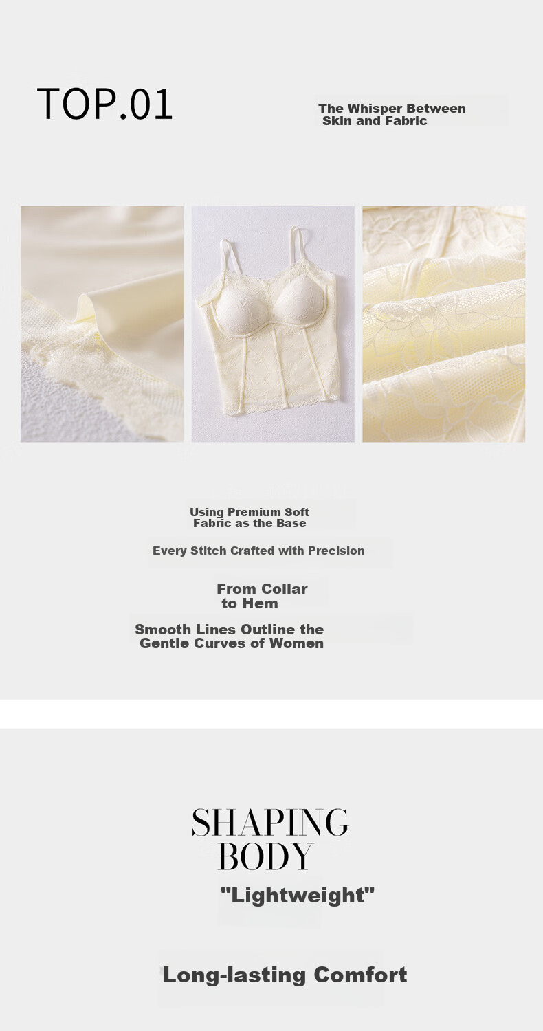 Tingmei [No Bra Needed] Sexy Lace Camisole Women's Thin Lingerie with Built-in Padding Convenient Vest for Outerwear 8