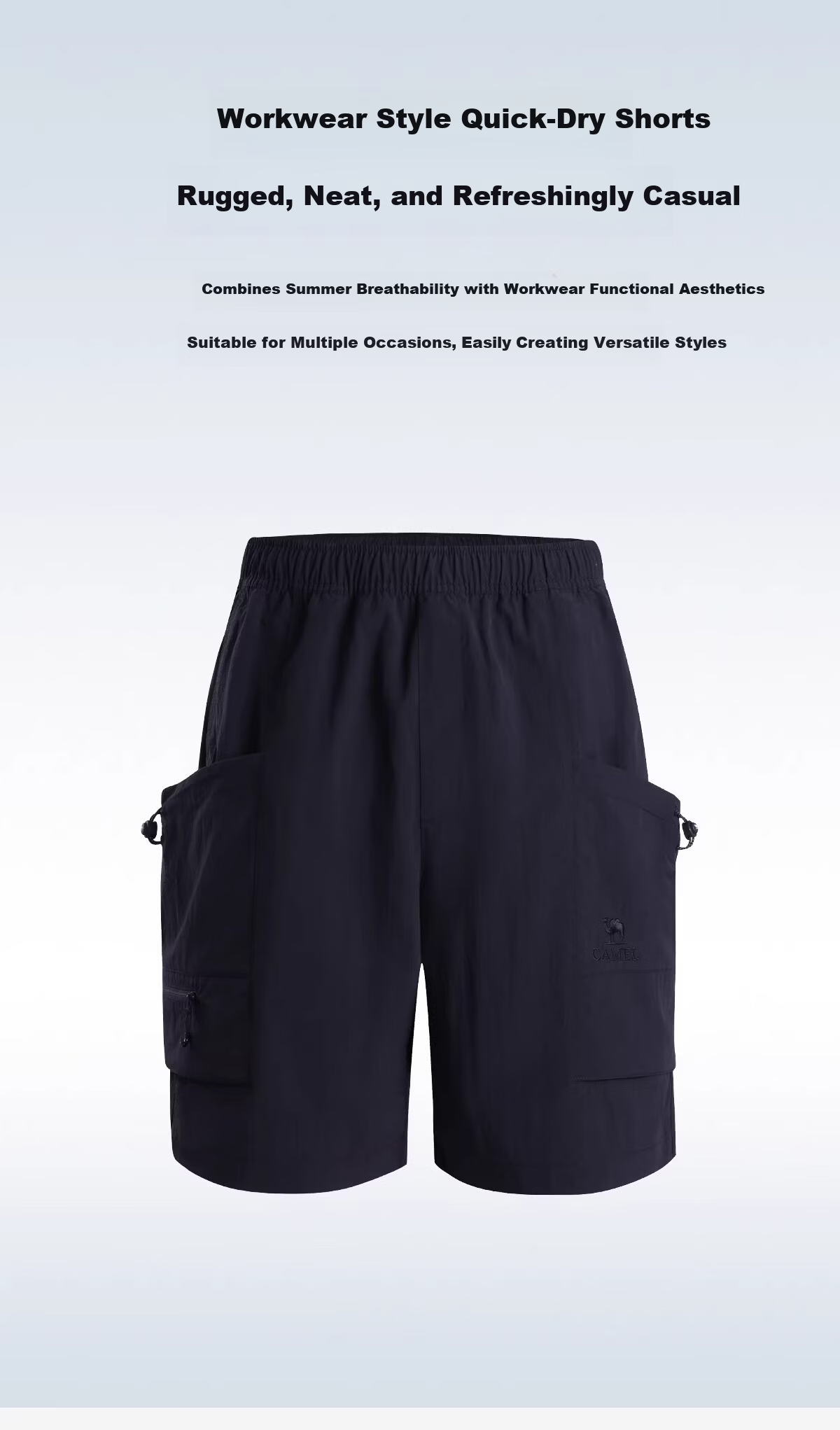 CAMEL Men's Outdoor Quick-Dry Shorts 2026 Spring Summer Cooling Sun Protection Moisture-Wicking Durable Hiking Mountaineering Work Shorts 9132 1