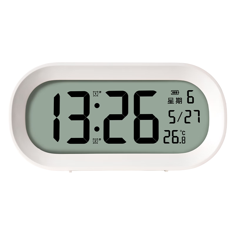 Deli Multifunctional Alarm Clock Student Wake-up Device Loud Alarm Kids Bedside Clock Smart Wake-up Electronic Clock Desktop Thermometer Back-to-School Essential - LE126