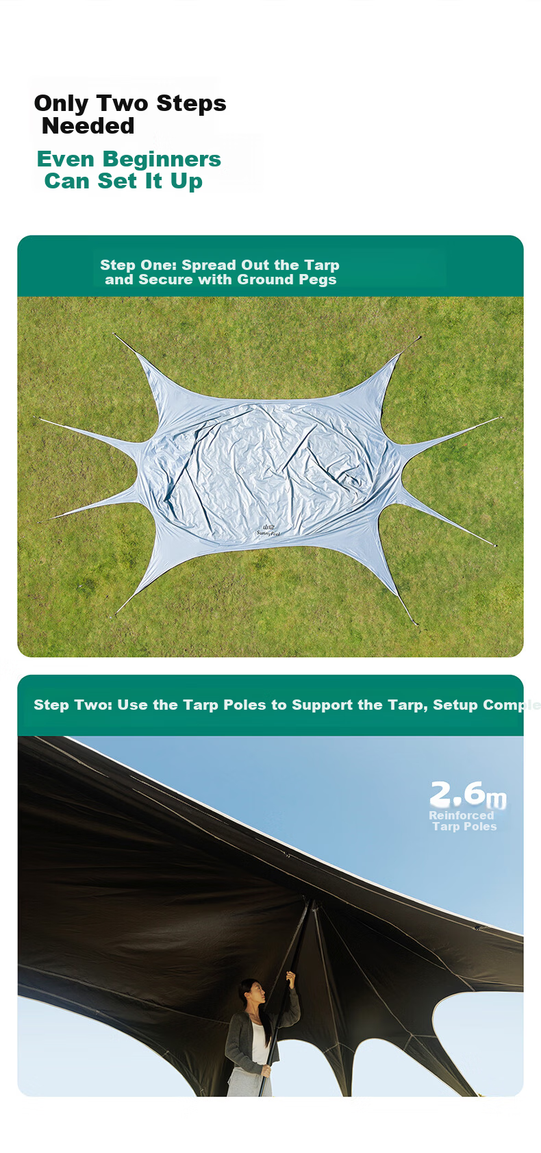 Shanfei Liuhe Swallowtail Canopy Windproof Blackout Outdoor Camping Sunshade Quick Setup Lazy Canopy Tent Awning 4