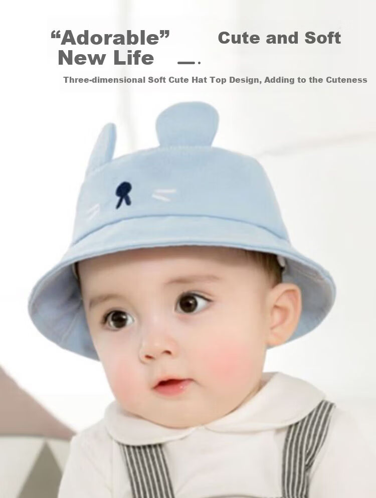 9i9 Baby Summer Mesh Fisherman Hat Sun Protection Breathable Bucket Hat for 0-2 Years A160 Blue 16