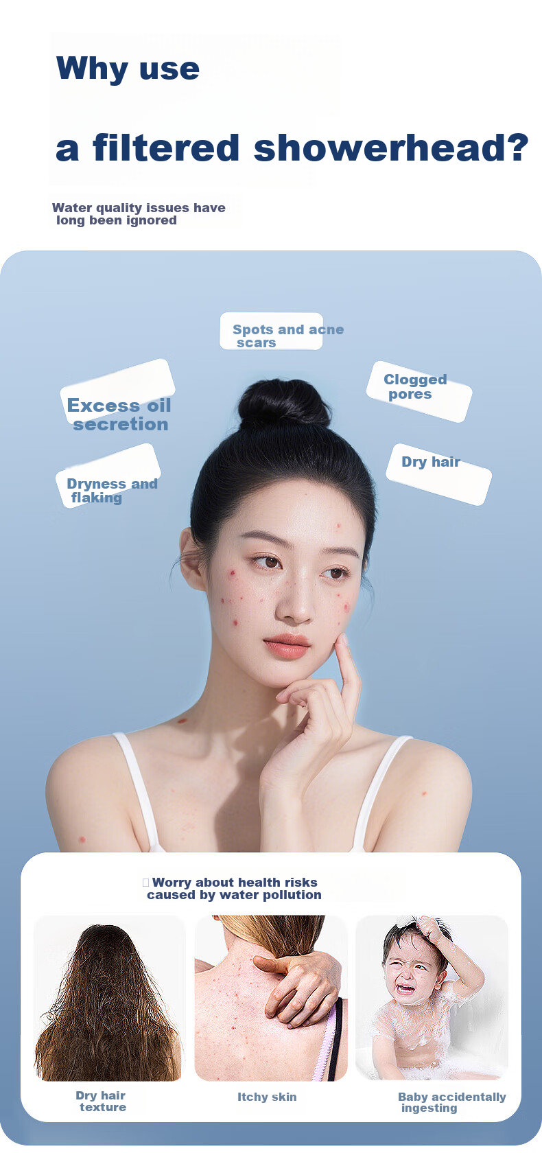 Haili Shower Pressure Boosting Shower Head Filter Bathroom Heater Pressurized Bathing Single Head One-Button Switch GH241 4