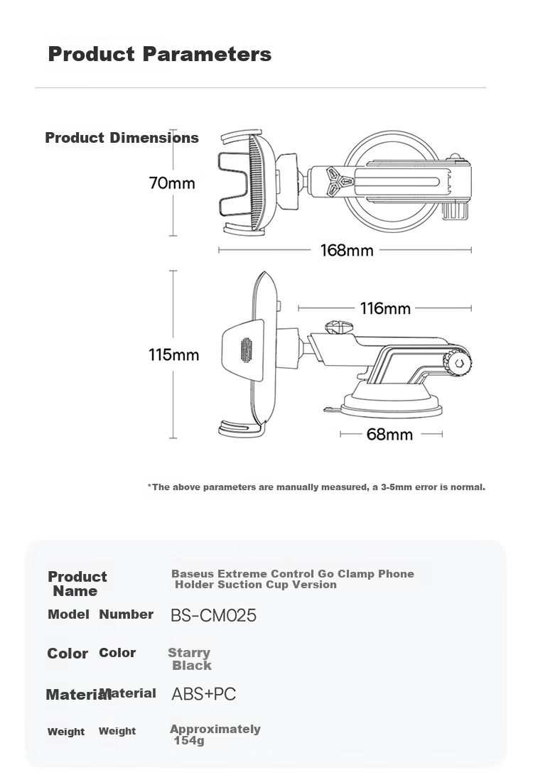 BASEUS Car Phone Holder Dashboard Navigation Suction Mount for Ride-Hailing and Trucks 2026 New Model 12