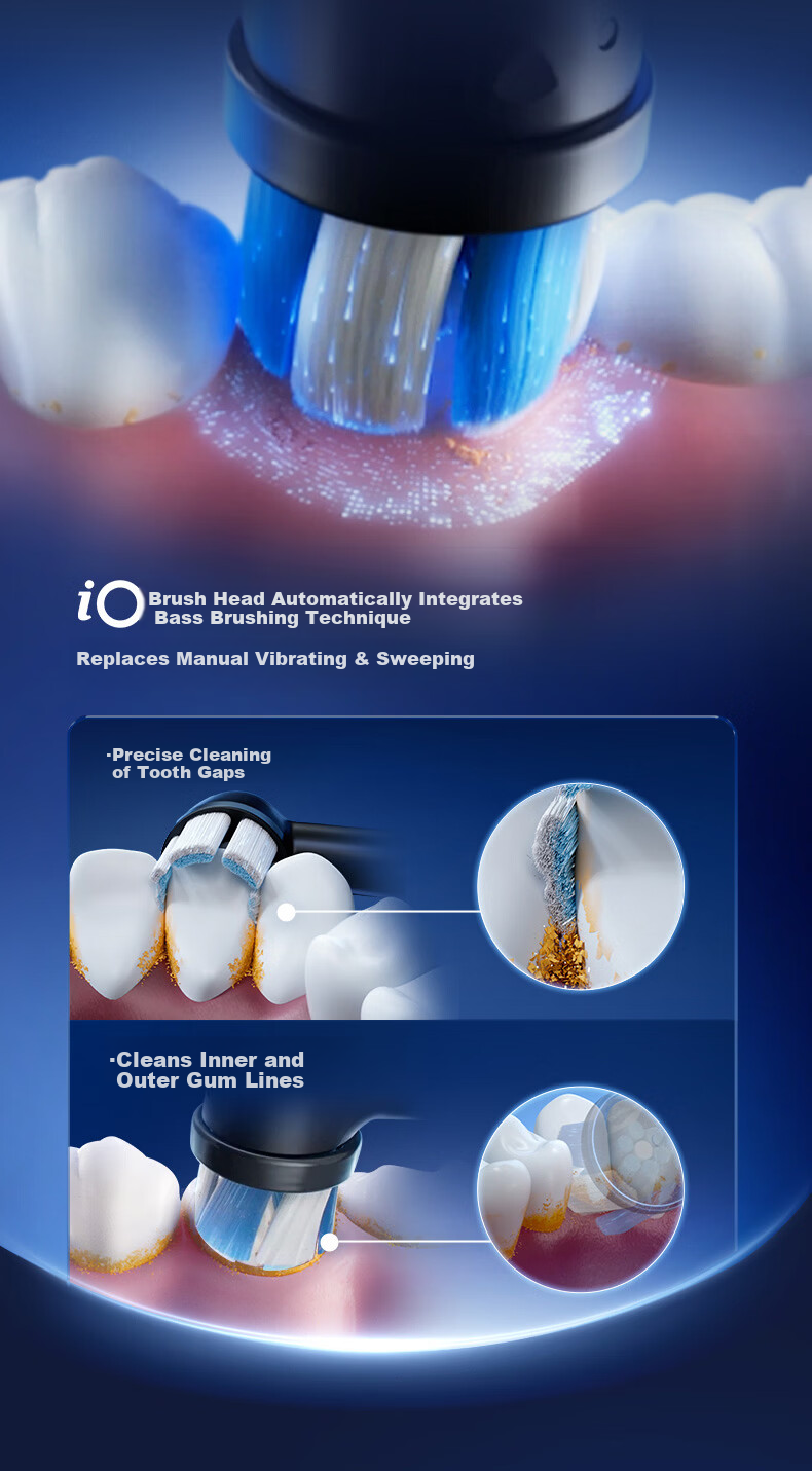 Oral-B German Imported Adult Electric Toothbrush Heads Original IO Series, Premium Deep Cleaning Brush Heads 2-Pack, White CW-2, Oral Care Gum Protection [Genuine Brush Heads] 2