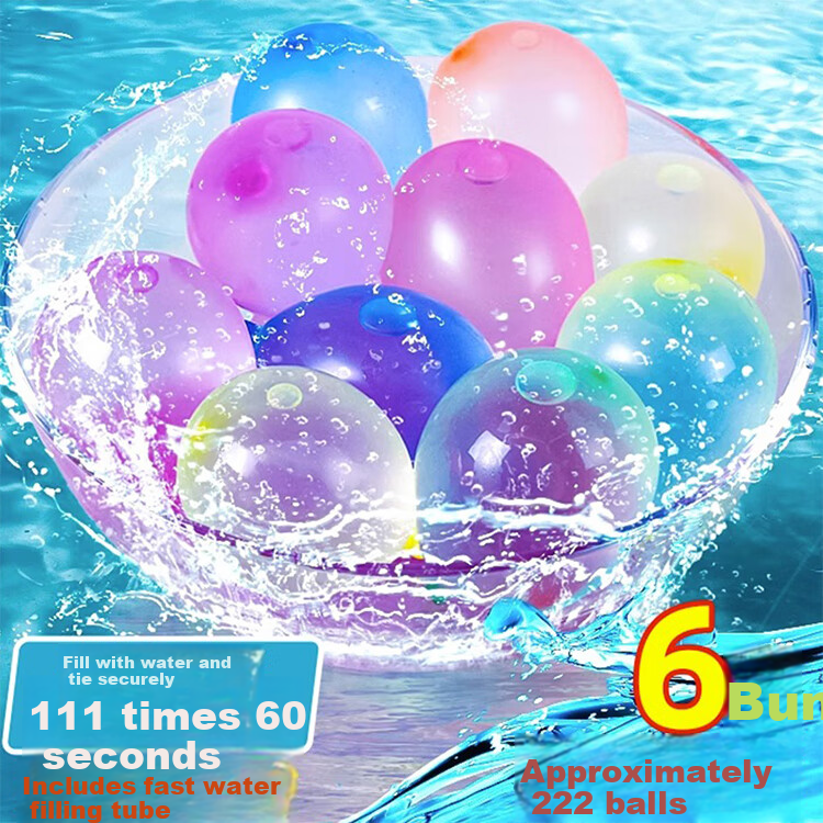 Jiamo Summer Water Balloons Quick Fill Water Balloon Non-Toxic Water Injector Small Balloons Outdoor Water Fight Toy for Kids 7