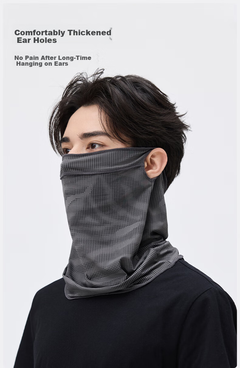 MISSION UV Ice Silk Sun Protection Face Mask for Men, Cycling and Mountaineering, Summer UV Protection Neck Cover, Full Face Sun Shield Mask 6