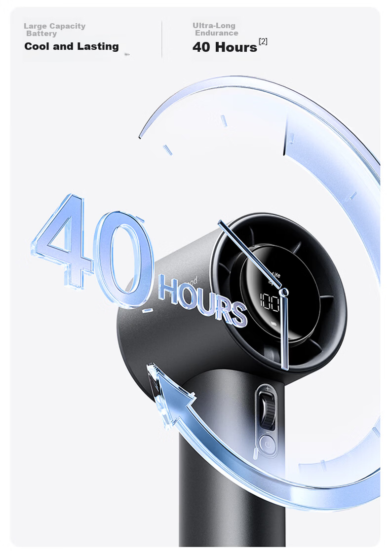 Jisu (JISULIFE) Handheld Mini Fan, High-Speed Energy-Saving Air Blaster, Compact Portable Powerful Long-Lasting Rechargeable Electric Fan, Pro1s Silver 5