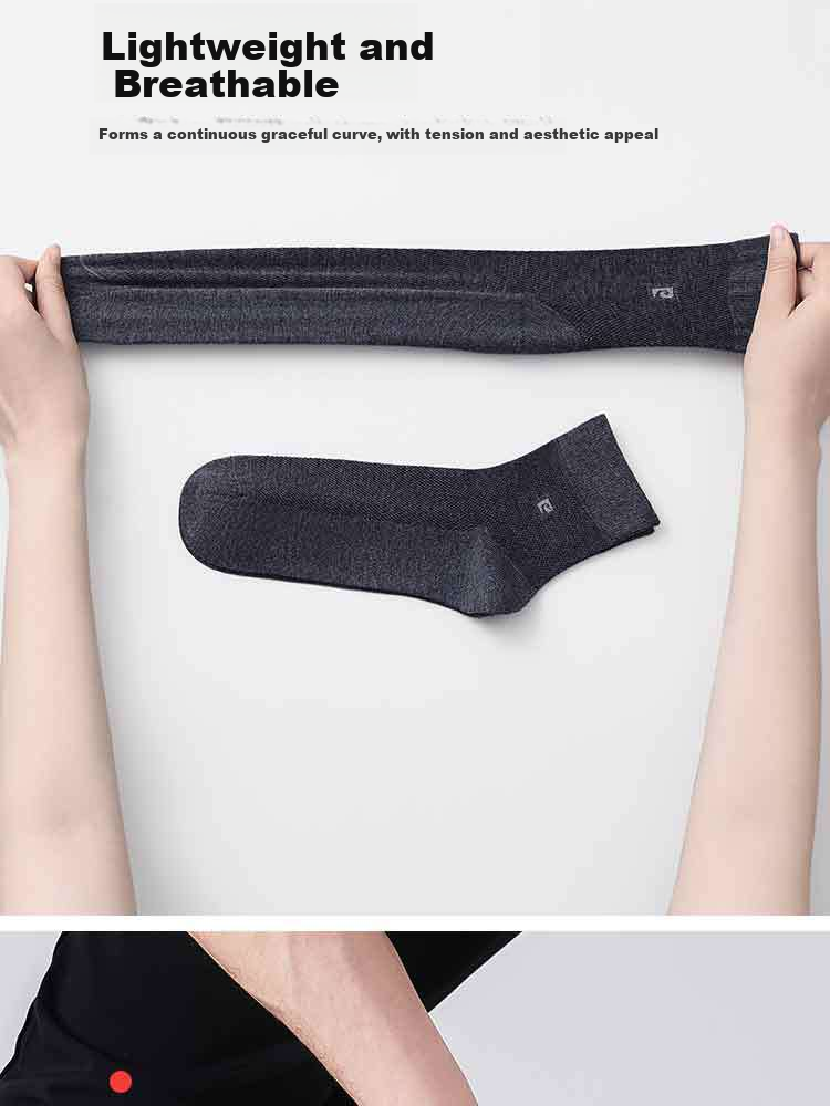 Pierre Cardin Men's Socks 100% Cotton Business Mid-Calf Breathable Sweat-Absorbing Non-Binding Socks Four Seasons 7 Pairs Pack 12
