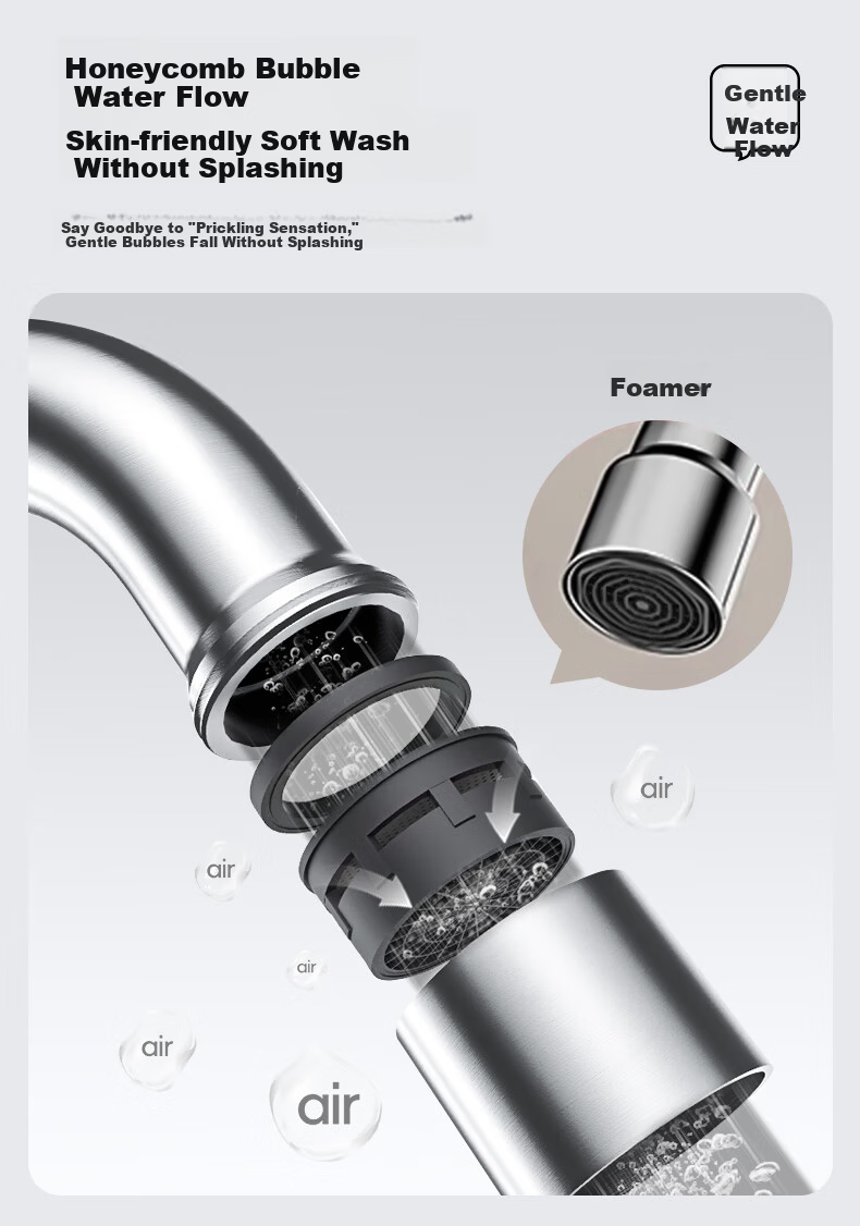 JOMOO Kitchen Sink Faucet Stainless Steel Single Cold Quick-Open Swivel Tap 77034 5