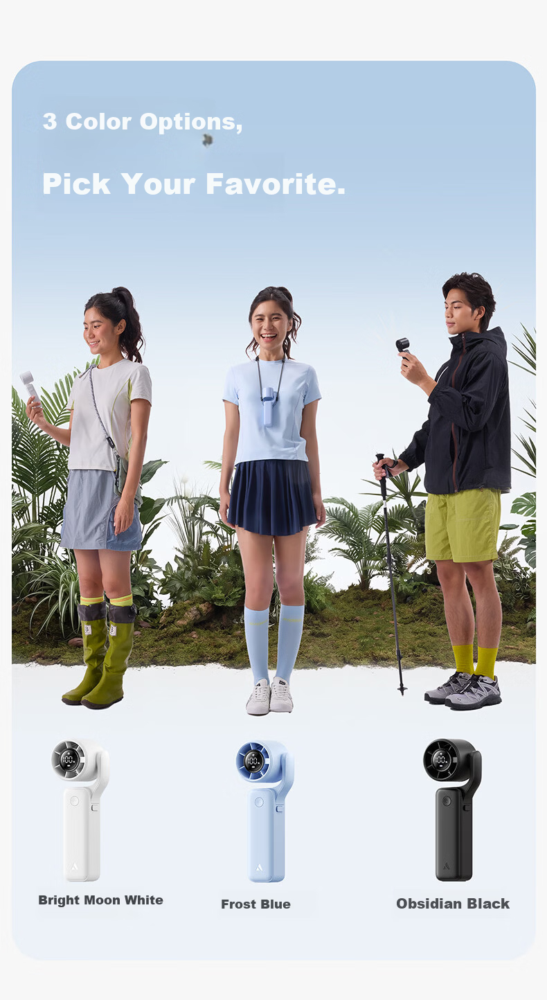 Aecooly 【Capybara Lulu】 Collaborative Handheld Neck Hanging Mini Fan High-Speed Energy-Saving Powerful USB Rechargeable Outdoor Commuting Portable Neck Fan 12