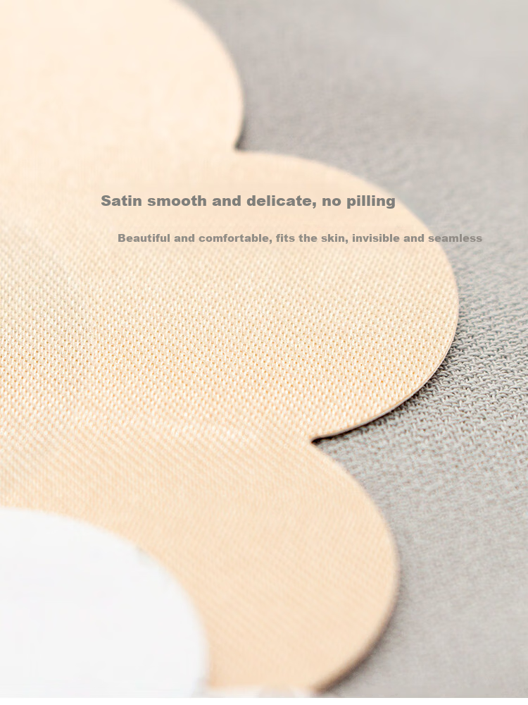 Caramella Disposable Silk Satin Ultra-Thin Invisible Breathable Adhesive Nipple Covers for Women Summer Strapless Bra Pads 6